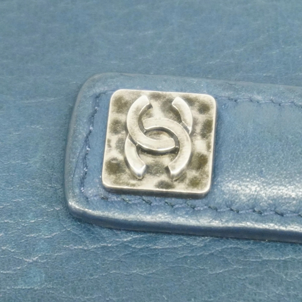 CHANEL Authentic Blue Leather Wallet - Picture 9 of 10